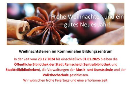 Weihnachtsschliessung