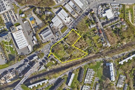 Luftbild mit Abgrenzung der 15. Änderung des Flächennutzungsplans